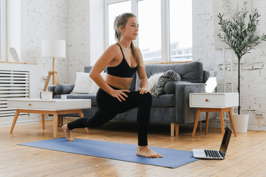 Patient performing home exercise program