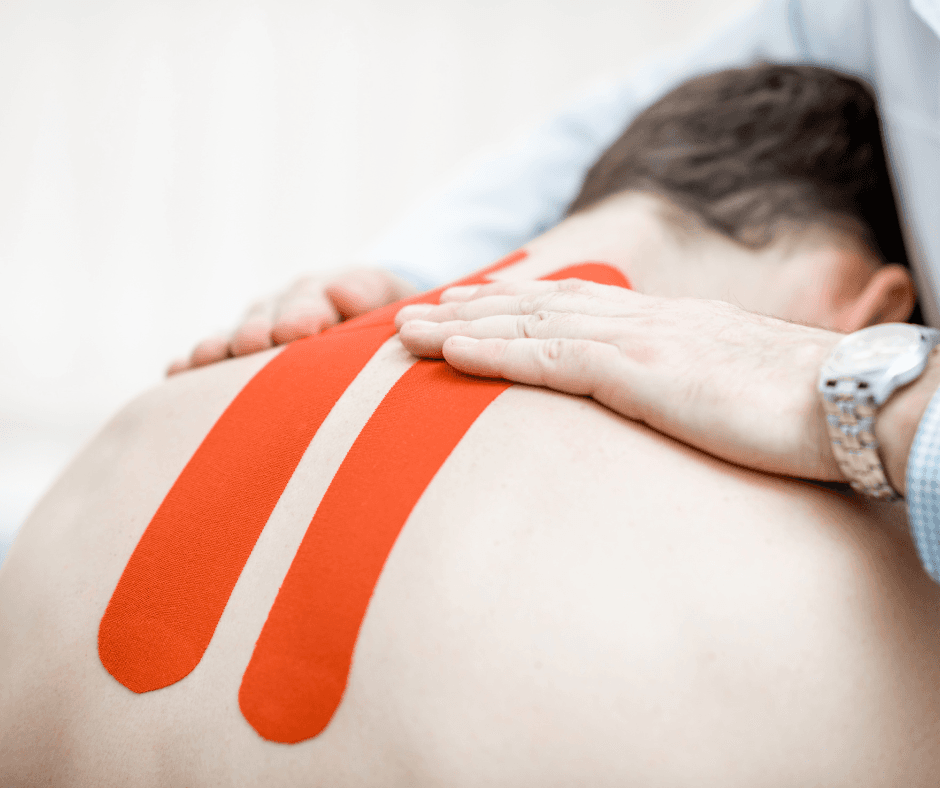 Kinesio taping on neck
